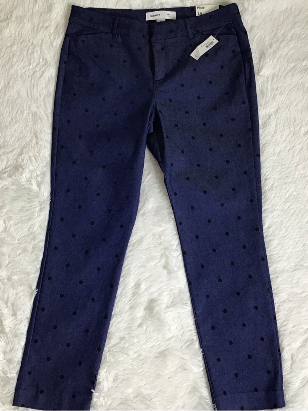 Old Navy Navy Blue Polka Dot Pixie Ankle Jeans